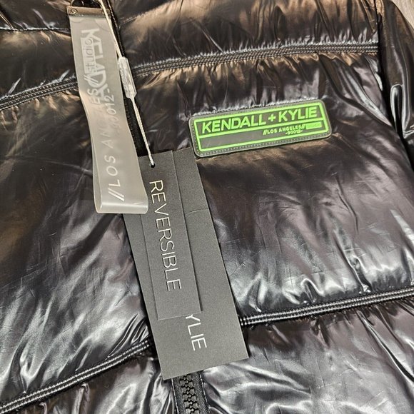 Kendall Kylie Black REVERSIBLE Puffer Coat Jacket - Women's Size M NEW - Picture 4 of 8